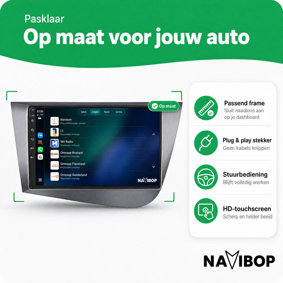 Seat Leon | Autoradio | CarPlay & Android Auto | Android 15.0 | 2005 t/m 2012
