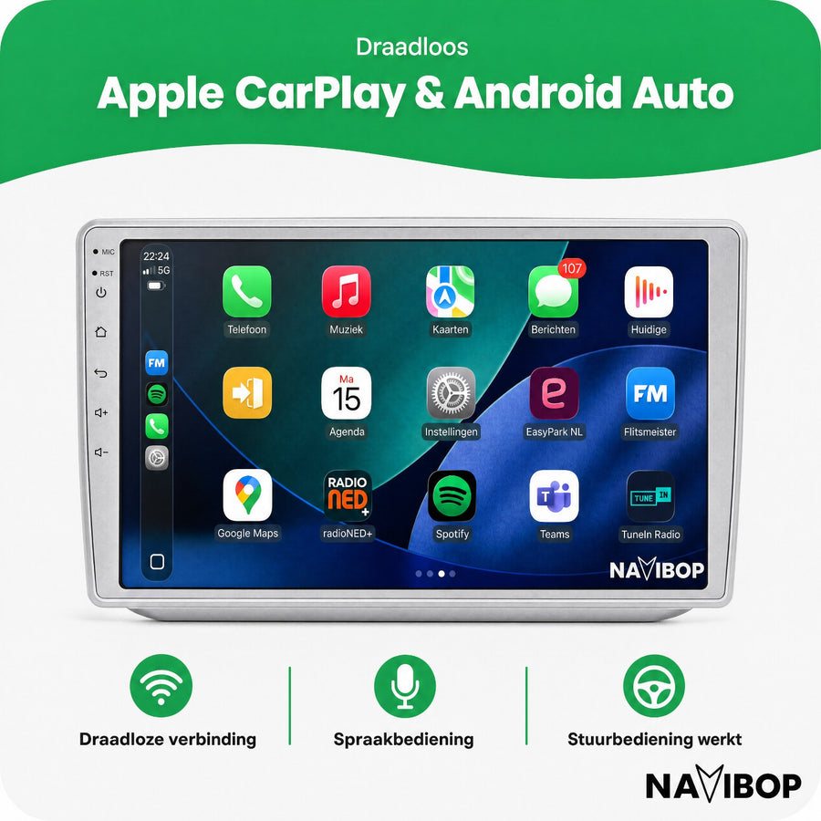 Škoda Fabia | Autoradio | CarPlay & Android Auto | Android 15.0 | 2007 t/m 2014