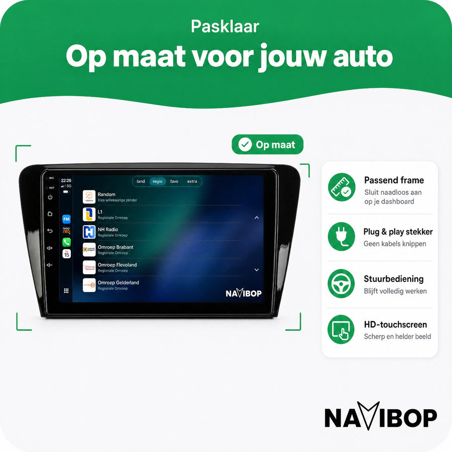 Škoda Octavia | Autoradio | CarPlay & Android Auto | Android 15.0 | 2012 t/m 2019
