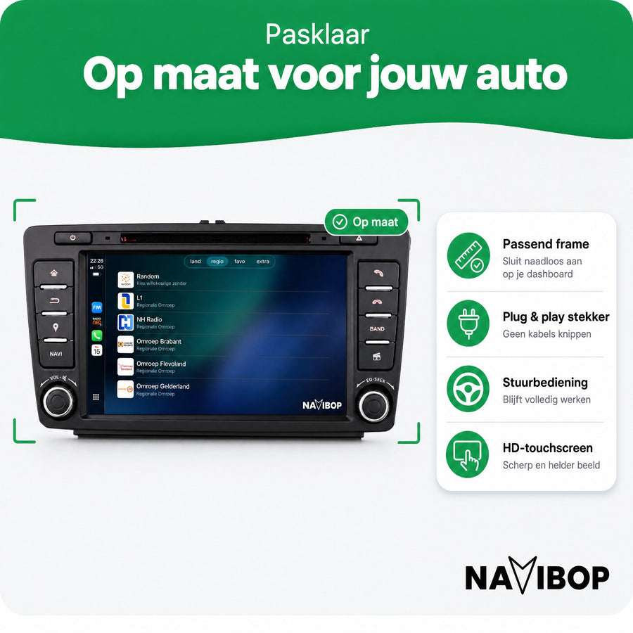 Škoda Octavia Yeti | Autoradio | CarPlay & Android Auto | Android 15.0 | 2009 t/m 2015