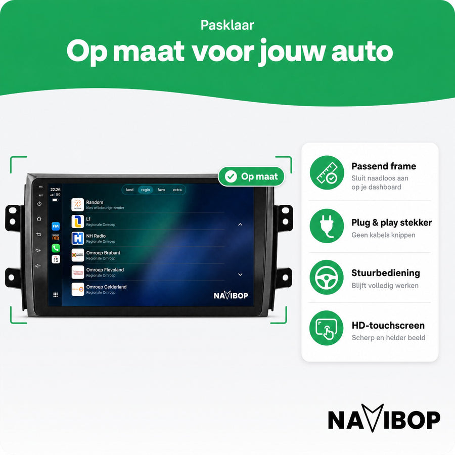 Suzuki SX4 | Autoradio | CarPlay & Android Auto | Android 15.0 | 2006 t/m 2013