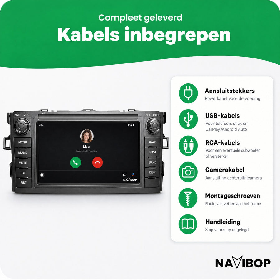 Toyota Auris | Autoradio | CarPlay & Android Auto | Android 15.0 | 2007 t/m 2012