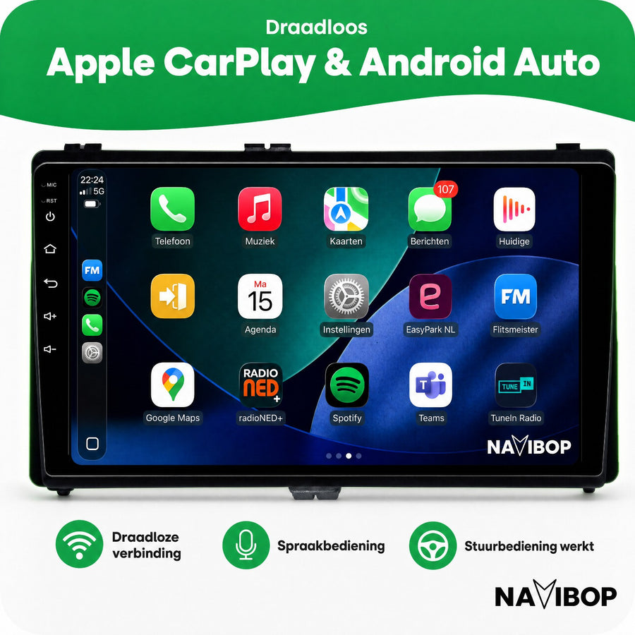 Toyota Auris Corolla | Autoradio | CarPlay & Android Auto | Android 15.0 | 2017 t/m 2018