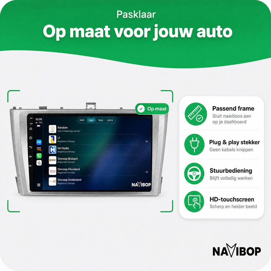 Toyota Avensis Zilver | Autoradio | CarPlay & Android Auto | Android 15.0 | 2008 t/m 2015
