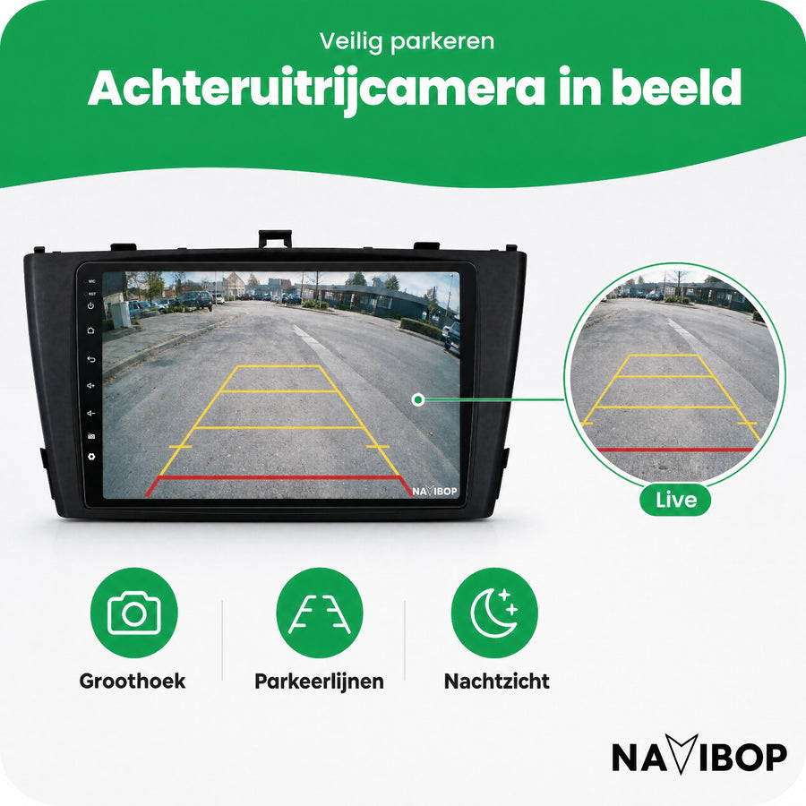 Toyota Avensis Zwart | Autoradio | CarPlay & Android Auto | Android 15.0 | 2009 t/m 2017