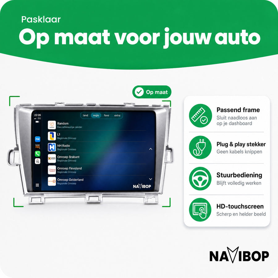 Toyota Prius Zilver | Autoradio | CarPlay & Android Auto | Android 15.0 | 2009 t/m 2015
