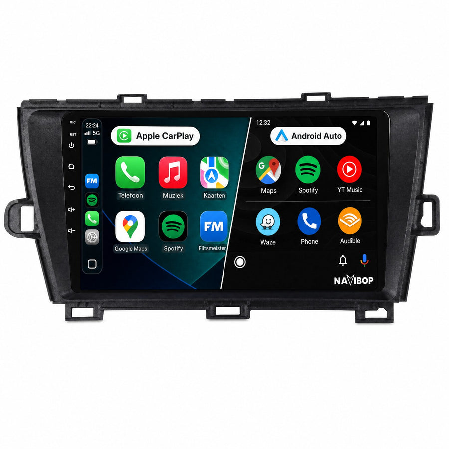 Toyota Prius Zwart | Autoradio | CarPlay & Android Auto | Android 15.0 | 2009 t/m 2015