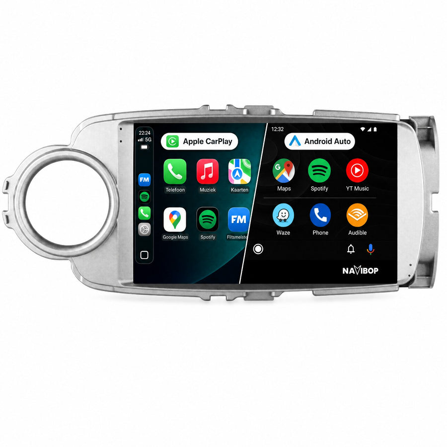 Toyota Yaris Zilver | Autoradio | CarPlay & Android Auto | Android 15.0 | 2011 t/m 2016