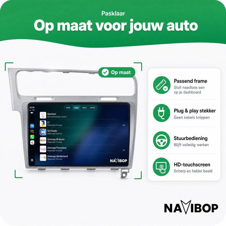 Volkswagen Golf Zilver | Autoradio | CarPlay & Android Auto | Android 15.0 | 2013 t/m 2020