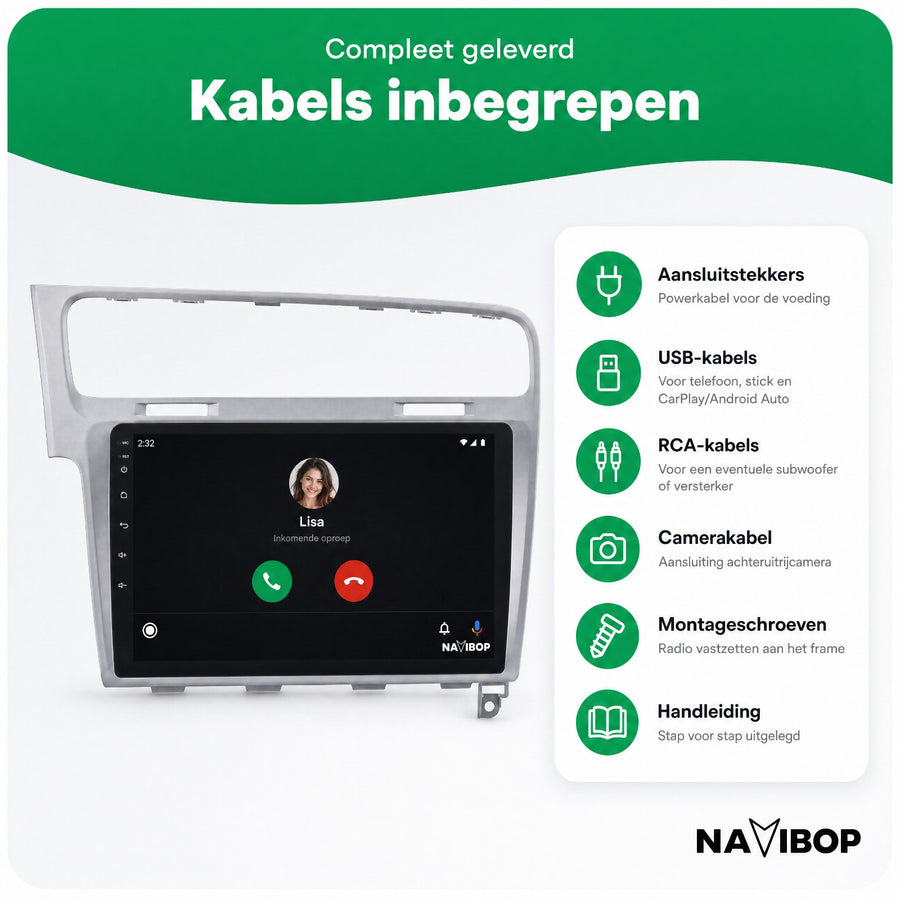 Volkswagen Golf Zilver | Autoradio | CarPlay & Android Auto | Android 15.0 | 2013 t/m 2020