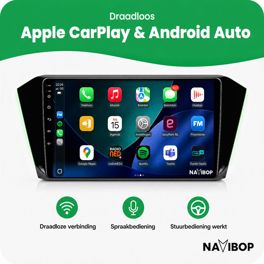 Volkswagen Passat B8 | Autoradio | CarPlay & Android Auto | Android 15.0 | 2015 t/m 2020