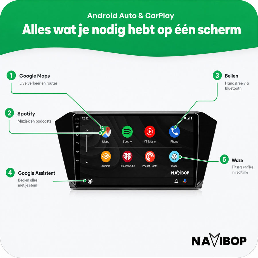 Volkswagen Passat B8 | Autoradio | CarPlay & Android Auto | Android 15.0 | 2015 t/m 2020