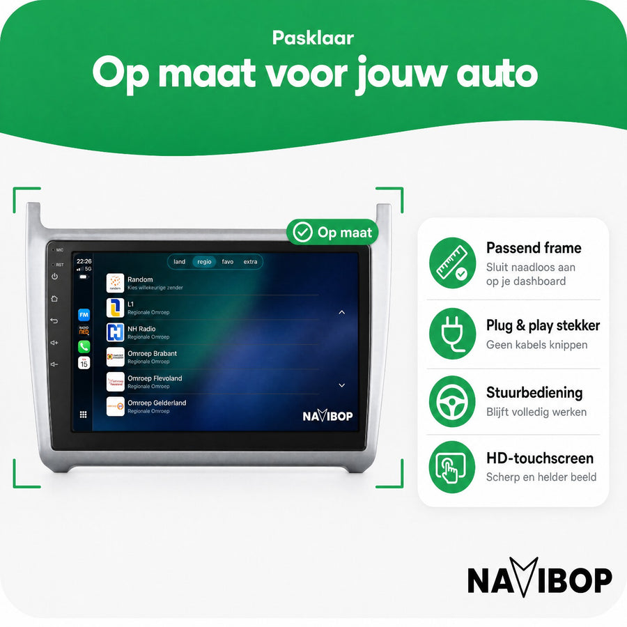Volkswagen Polo + 2013 Zilver | Autoradio | CarPlay & Android Auto | Android 15.0