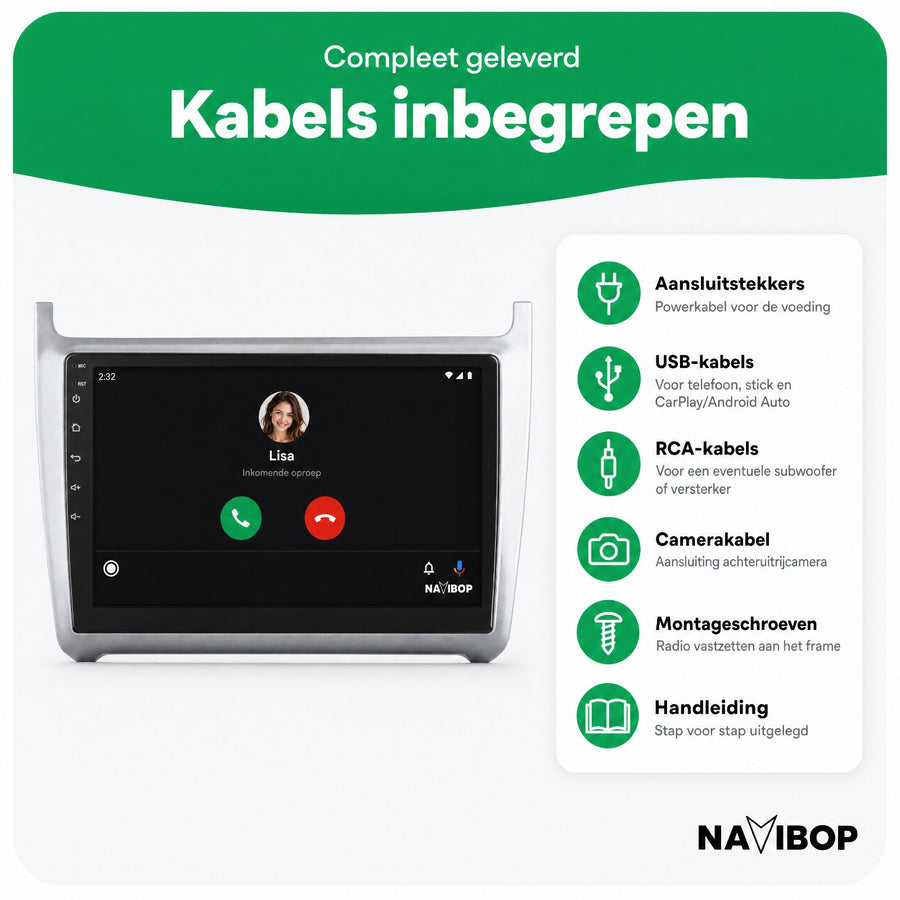 Volkswagen Polo + 2013 Zilver | Autoradio | CarPlay & Android Auto | Android 15.0