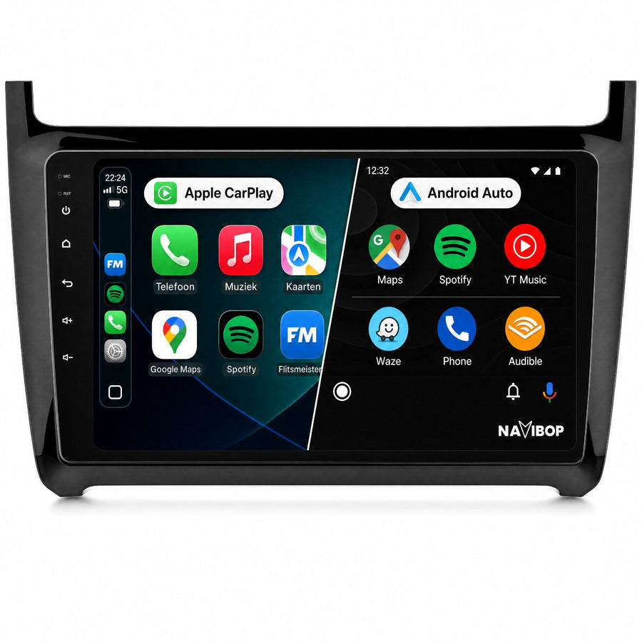 Volkswagen Polo + Glans 2013 Zwart | Autoradio | CarPlay & Android Auto | Android 15.0