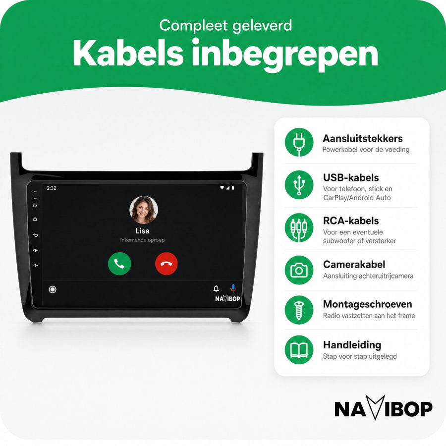 Volkswagen Polo + Glans 2013 Zwart | Autoradio | CarPlay & Android Auto | Android 15.0