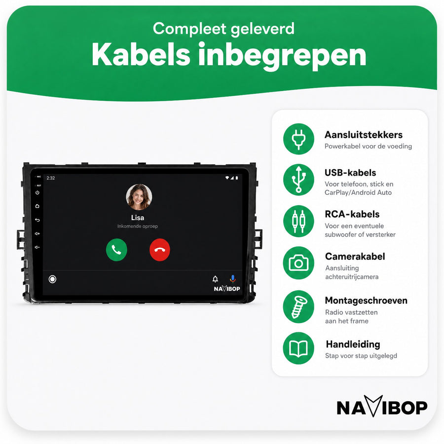 Volkswagen T-cross T-roc Bora Transporter T6 Jetta Polo | Autoradio | CarPlay & Android Auto | Android 15.0 | 2015 t/m 2022