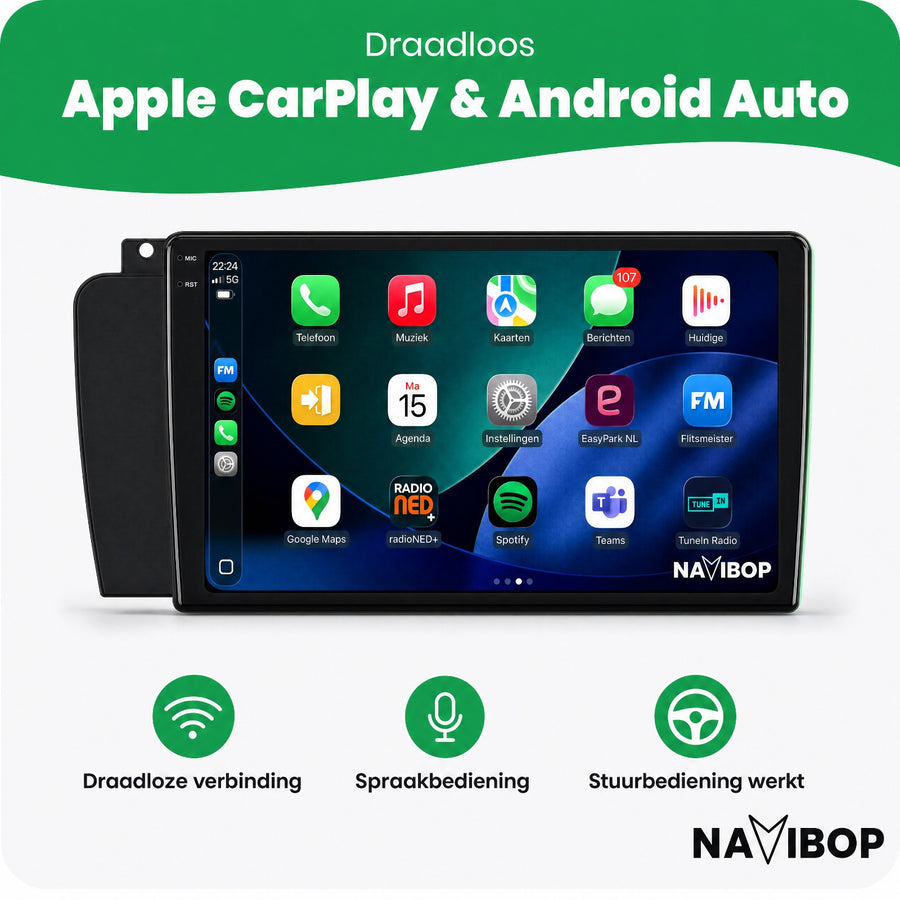 Volvo S60 V70 XC70 | Autoradio | CarPlay & Android Auto | Android 15.0 | 2004 t/m 2009