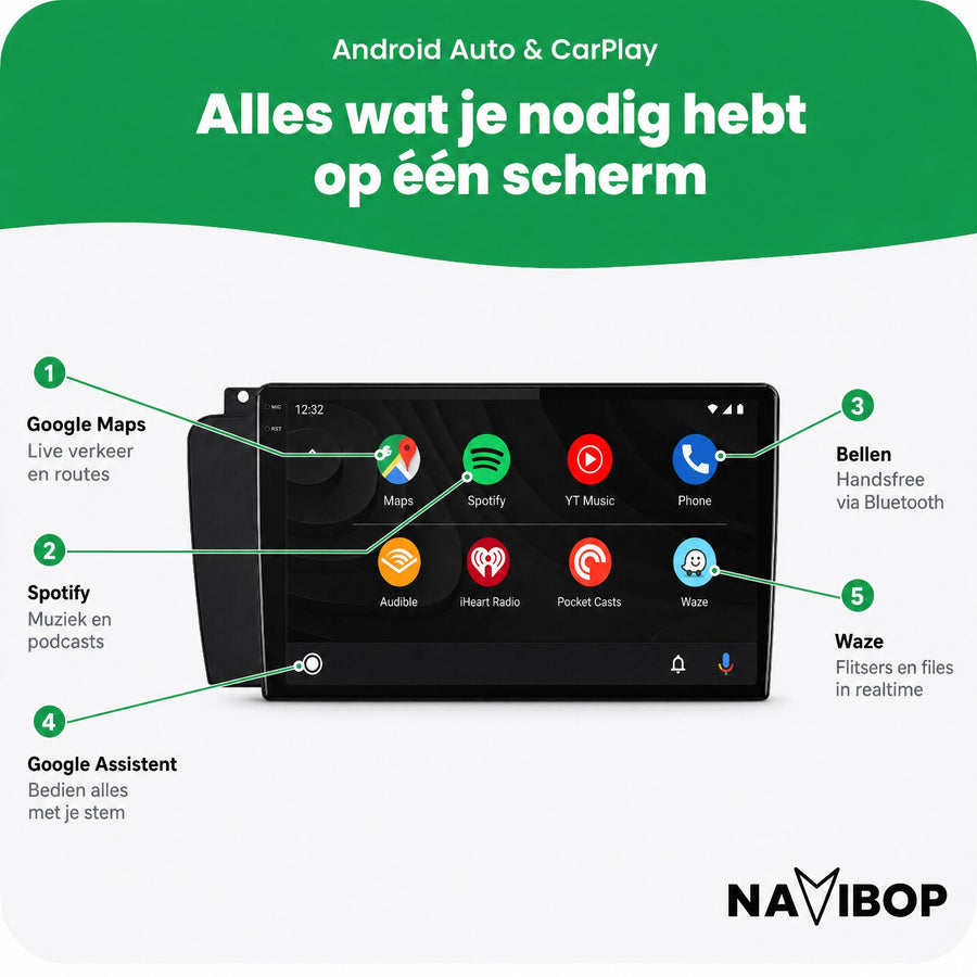 Volvo S60 V70 XC70 | Autoradio | CarPlay & Android Auto | Android 15.0 | 2004 t/m 2009