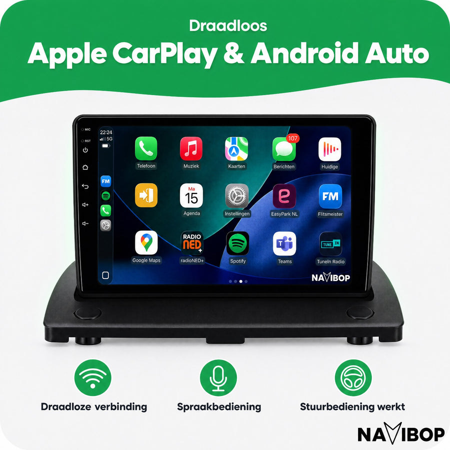 Volvo V50 C30 S40 C70 | Autoradio | CarPlay & Android Auto | Android 15.0 | 2004 t/m 2012