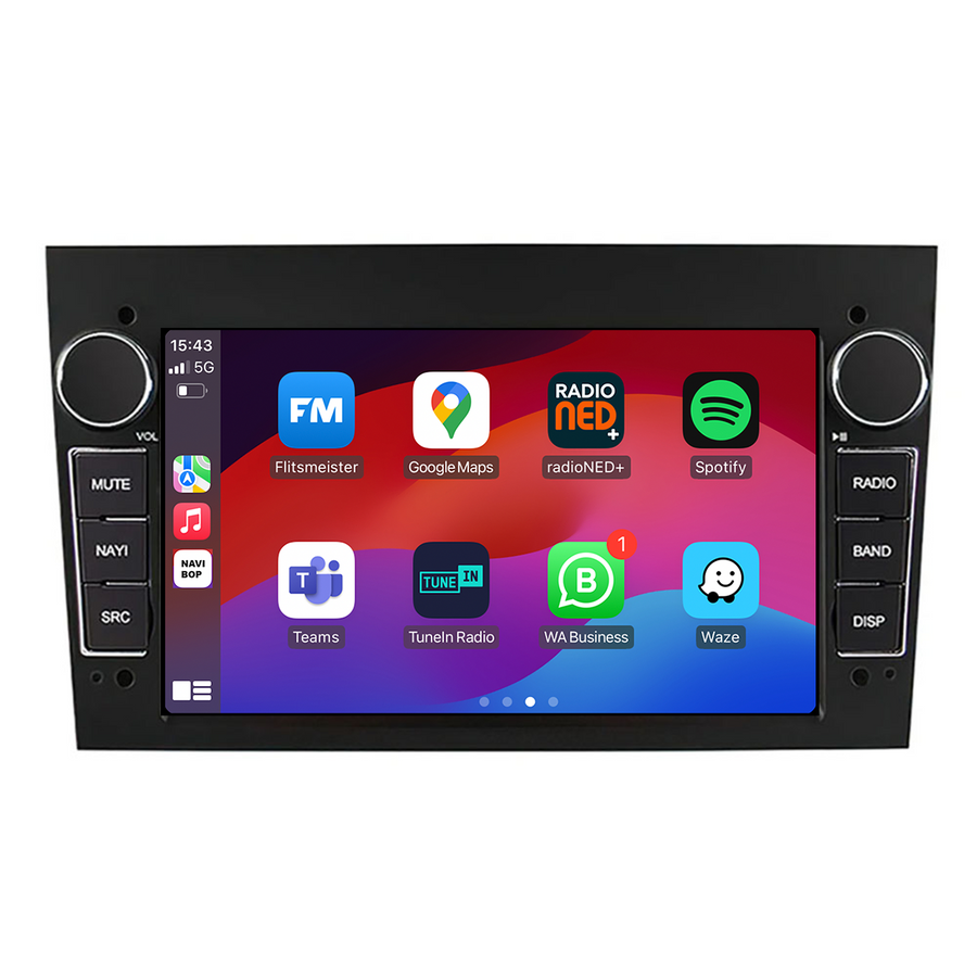 Opel Vectra C - Zwart | Autoradio | CarPlay & Android Auto | Android 15.0 | 2002 t/m 2009