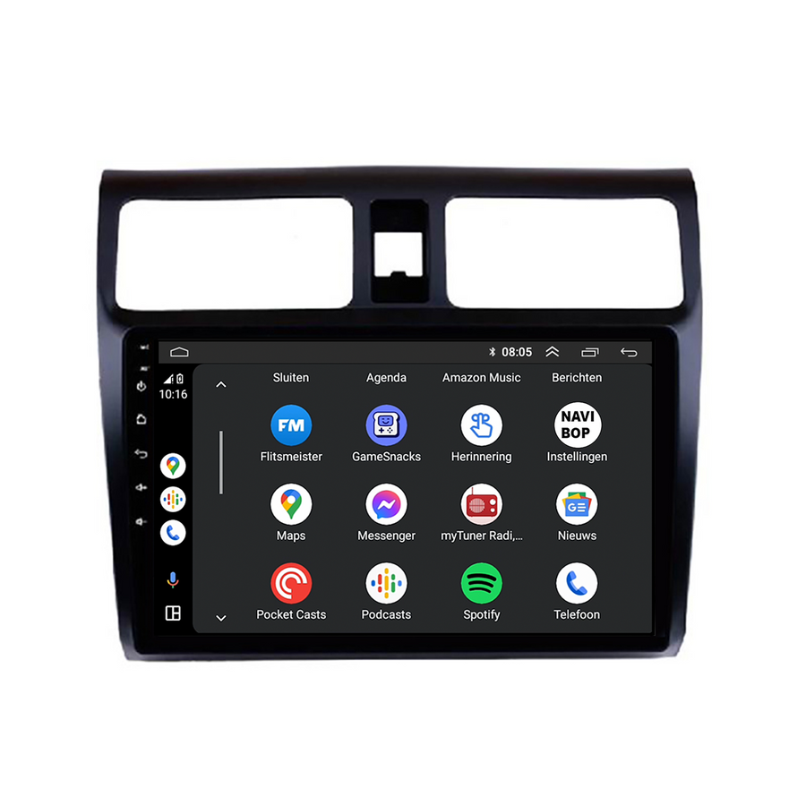 Suzuki Swift | Autoradio | CarPlay & Android Auto | Android 15.0 | 2005 t/m 2010